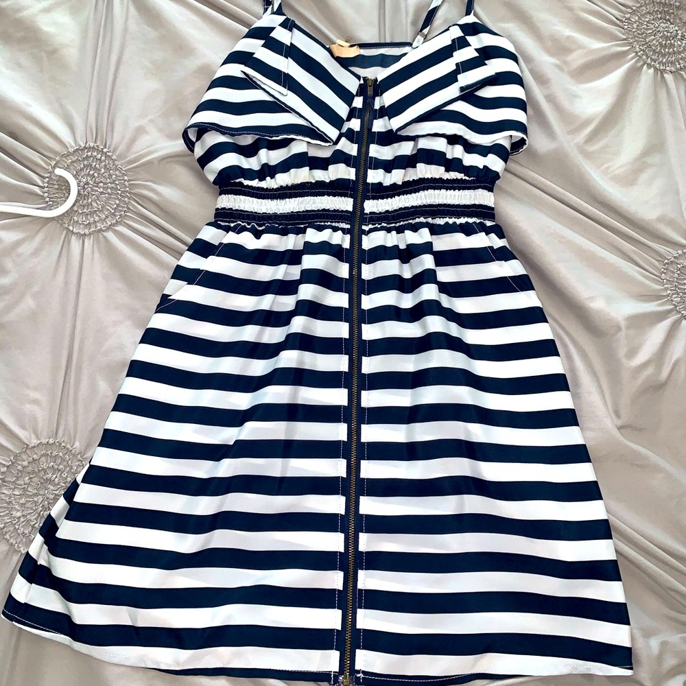 Navy blue / white stripped sun dress